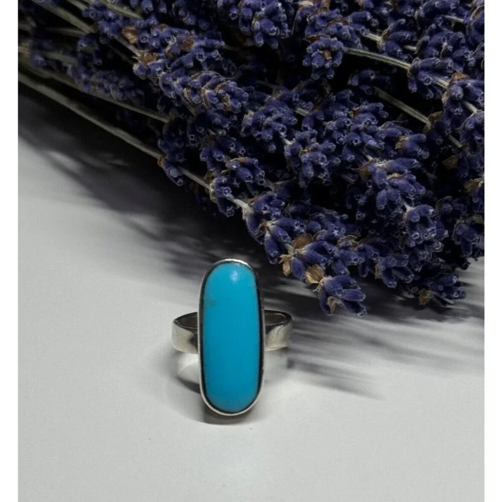 925 STERLING SILVER LARIMAR RING SIZE 8